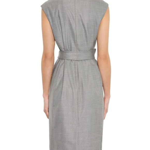 NWT Max Mara Sumatra Belted Double Breasted Wool/Silk Tailor Dress/Vest Sz US 2 - Picture 3 of 12